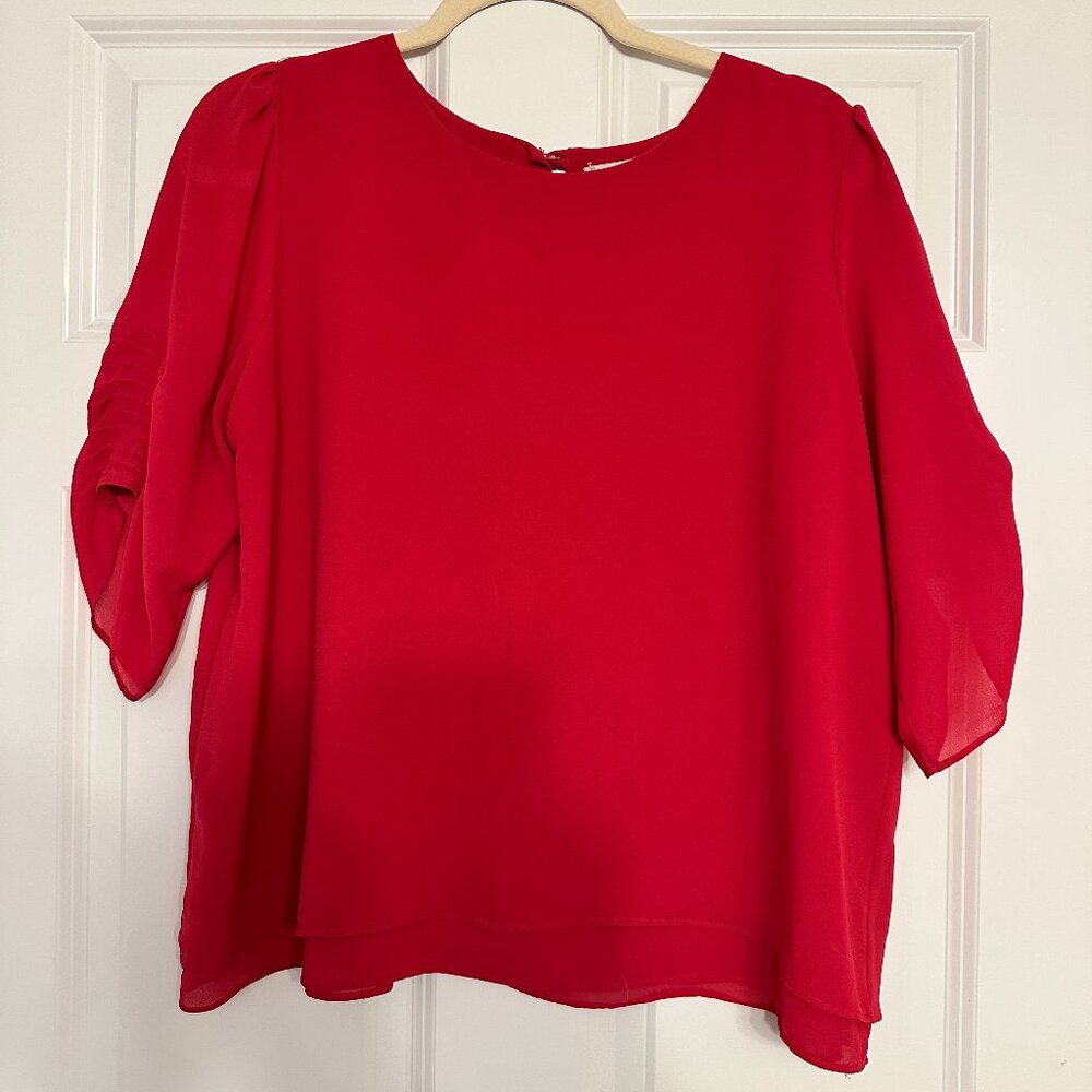 Rove Los Angeles Pink Flutter Sleeve Chiffon Blouse